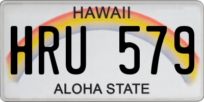 HI license plate HRU579