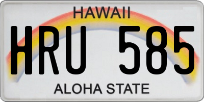 HI license plate HRU585