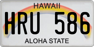 HI license plate HRU586