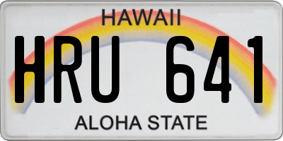 HI license plate HRU641