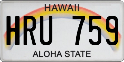 HI license plate HRU759