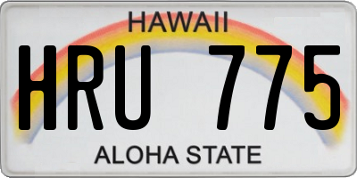 HI license plate HRU775