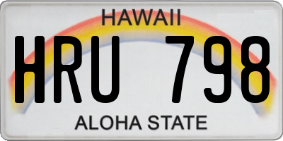 HI license plate HRU798