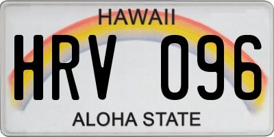 HI license plate HRV096
