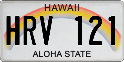 HI license plate HRV121