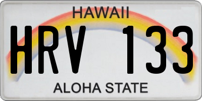 HI license plate HRV133