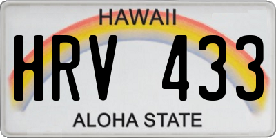HI license plate HRV433