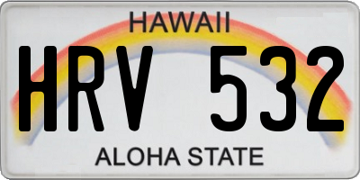 HI license plate HRV532