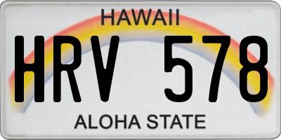 HI license plate HRV578