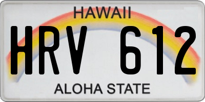 HI license plate HRV612