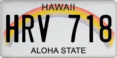 HI license plate HRV718