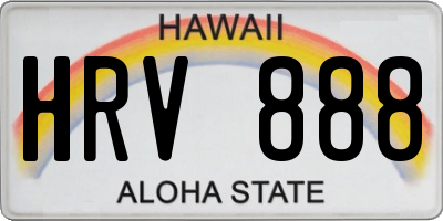 HI license plate HRV888