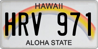 HI license plate HRV971