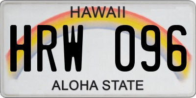 HI license plate HRW096
