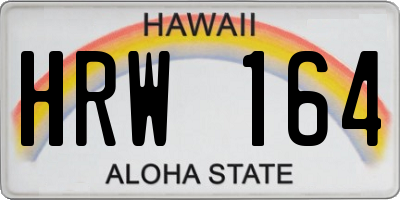 HI license plate HRW164