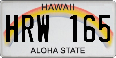 HI license plate HRW165