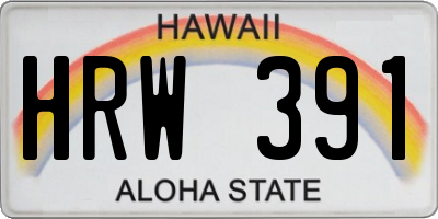 HI license plate HRW391