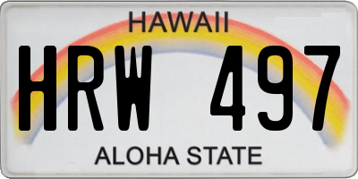 HI license plate HRW497