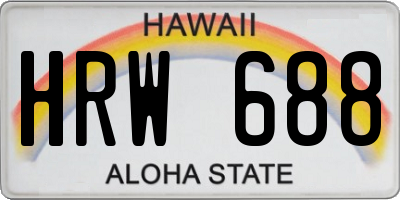 HI license plate HRW688