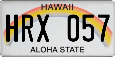 HI license plate HRX057