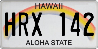 HI license plate HRX142