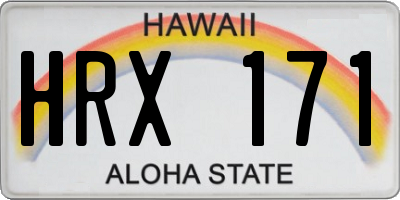 HI license plate HRX171