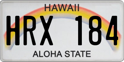 HI license plate HRX184