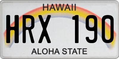HI license plate HRX190