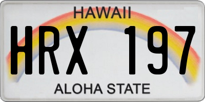 HI license plate HRX197