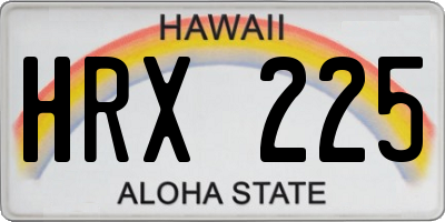HI license plate HRX225
