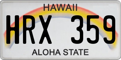 HI license plate HRX359