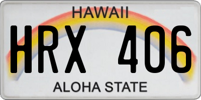 HI license plate HRX406