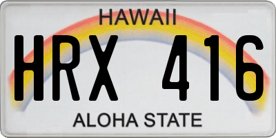HI license plate HRX416
