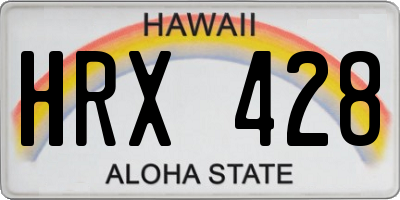 HI license plate HRX428