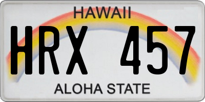 HI license plate HRX457