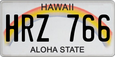 HI license plate HRZ766