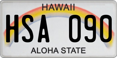 HI license plate HSA090