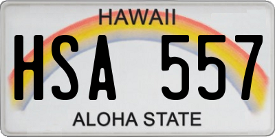 HI license plate HSA557