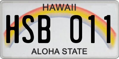 HI license plate HSB011