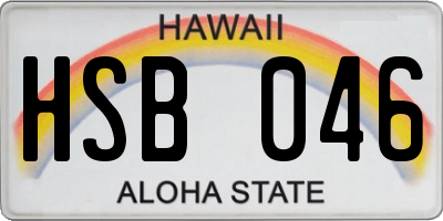 HI license plate HSB046