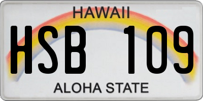 HI license plate HSB109
