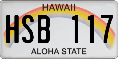 HI license plate HSB117
