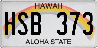HI license plate HSB373
