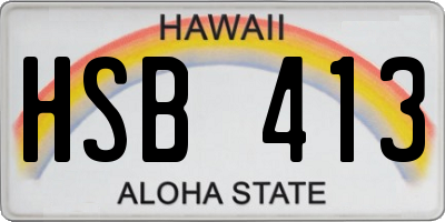 HI license plate HSB413
