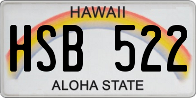 HI license plate HSB522