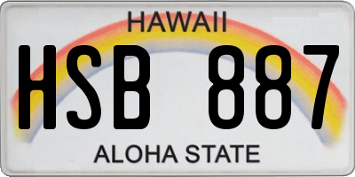 HI license plate HSB887