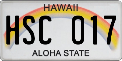 HI license plate HSC017