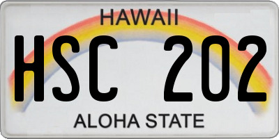 HI license plate HSC202