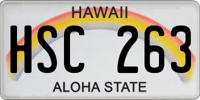 HI license plate HSC263