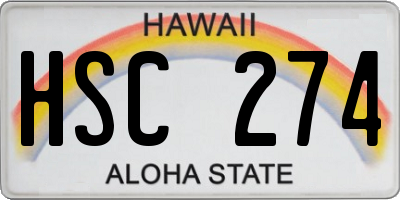 HI license plate HSC274